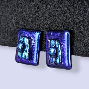 V. Dichroic Glass Stud Earrings